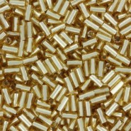 Miyuki Bugle 3mm Beads Silver lined gold BGL1-3